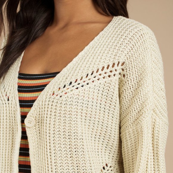 TOBI Spring Equinox Cream Chunky Cardigan - Picture 4 of 4